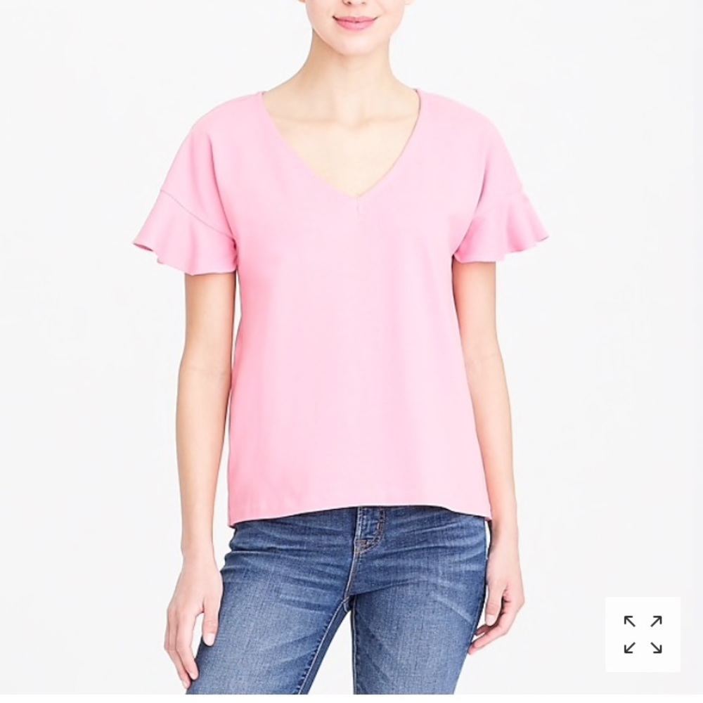 J. Crew pink flutter sleeve tee t-shirt